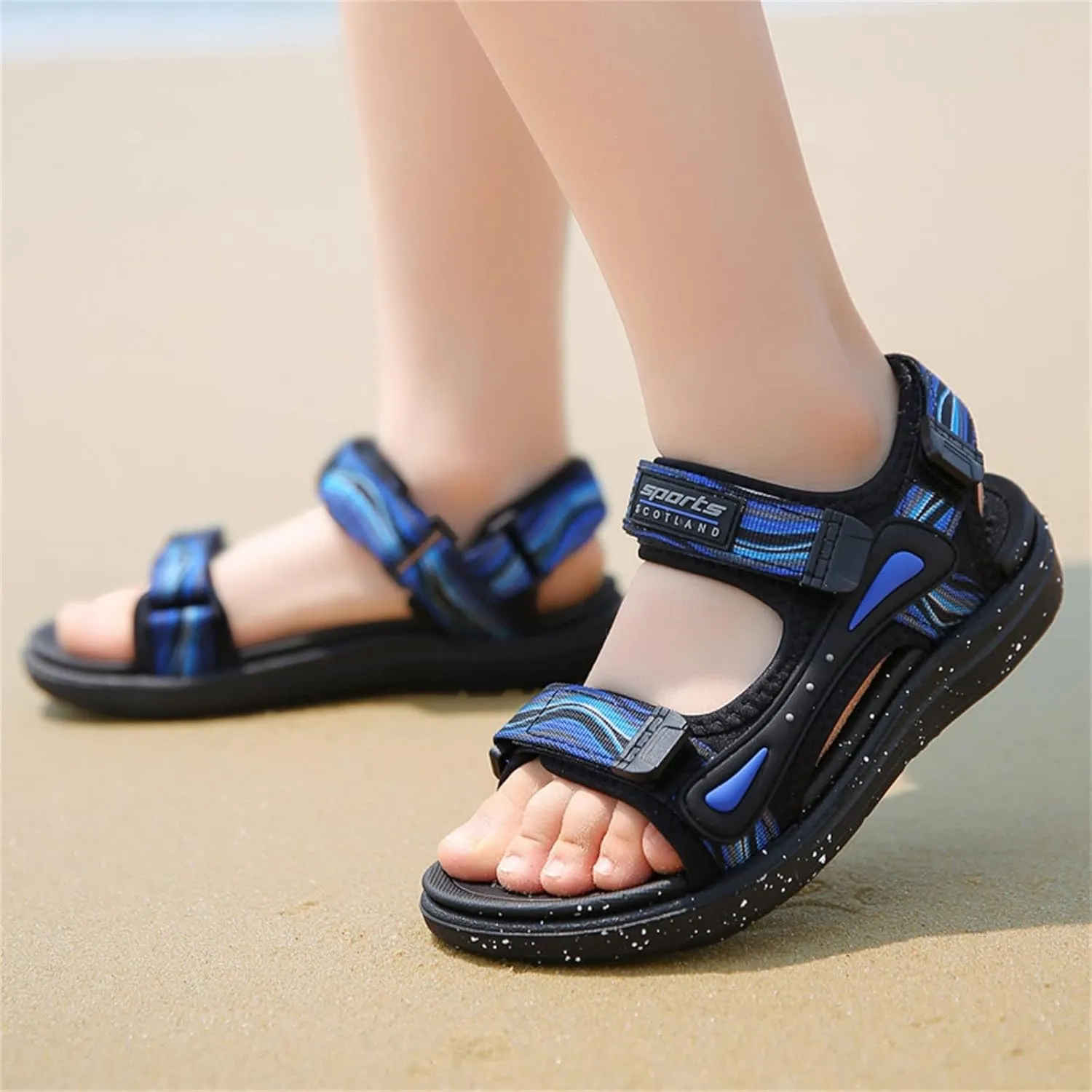 Baby Girls Boys Kid Child Sandals Summer Shoes Premium Soft Anti-Slip Thick Sole Lightweight Shoes (Blue, 2.5 Big Kids)