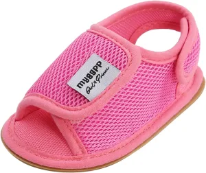 Baby Girls Boys Sandal Infant Toddler Shoes Outdoor Prewalker Mesh Non-Slip Soft Sole Flat Shoes (Hot Pink, 13-18M)