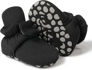 Baby Girls Boys Shoes Socks Solid Color Knitted Plush Soft Sole Anti-Slip Warm Winter Indoor Outdoor Casual Snap Booties