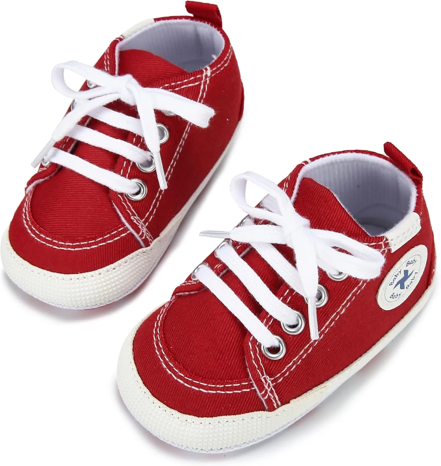 Baby Girls Boys Shoes Soft Anti-Slip Sole Newborn First Walkers High Top Canvas Denim Unisex Infant Sneaker