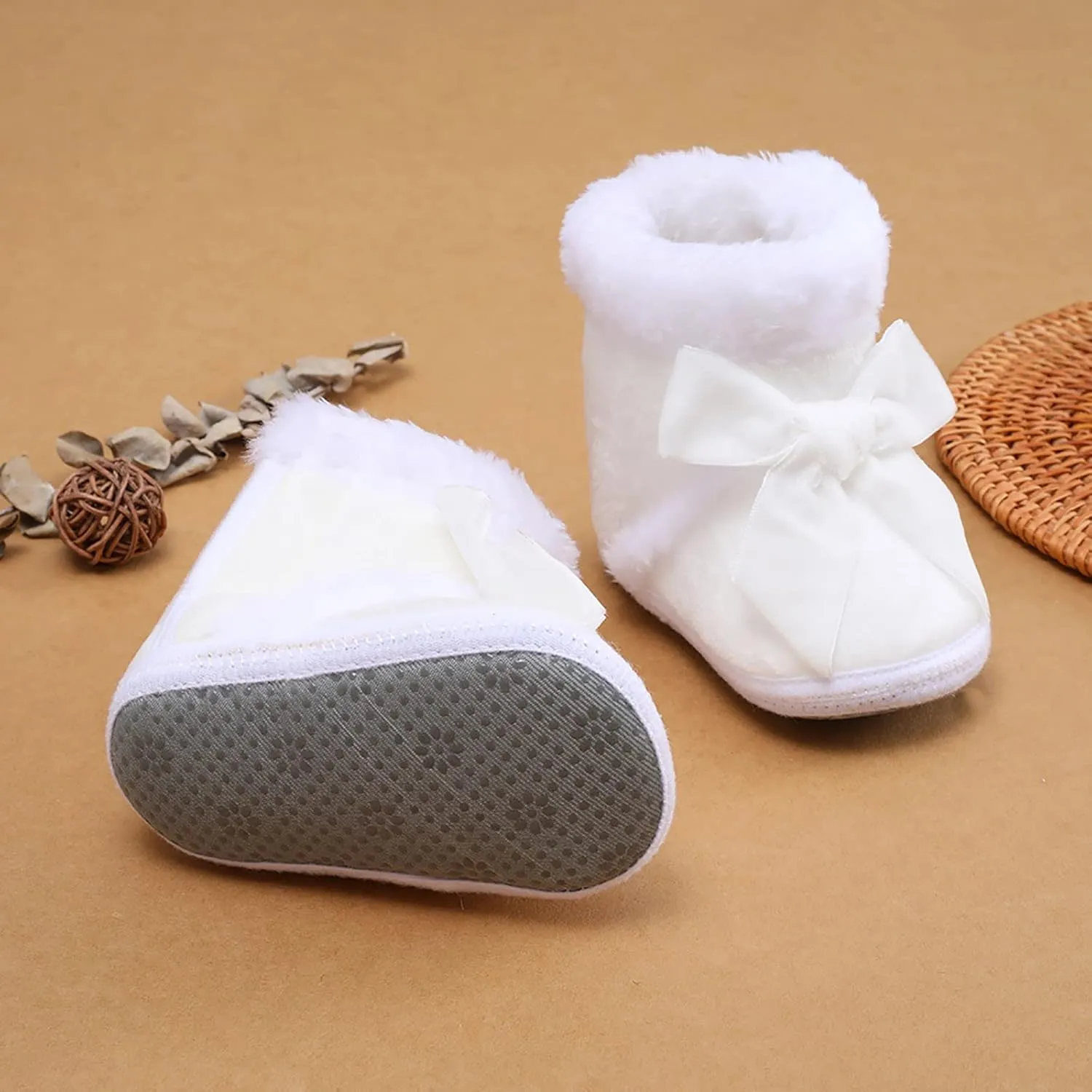 Baby Girls Boys Warm Shoes Plush Snow Booties Soft Comfortable Boots Infant Toddler Warming and 12-18 Month Shoes