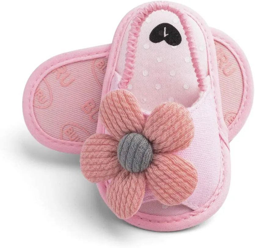 Baby Girls Flower Shoes Soft Sole Shoes Toddler Non Slip Shoes Sandals Leisure Baby Shoes for Indoor