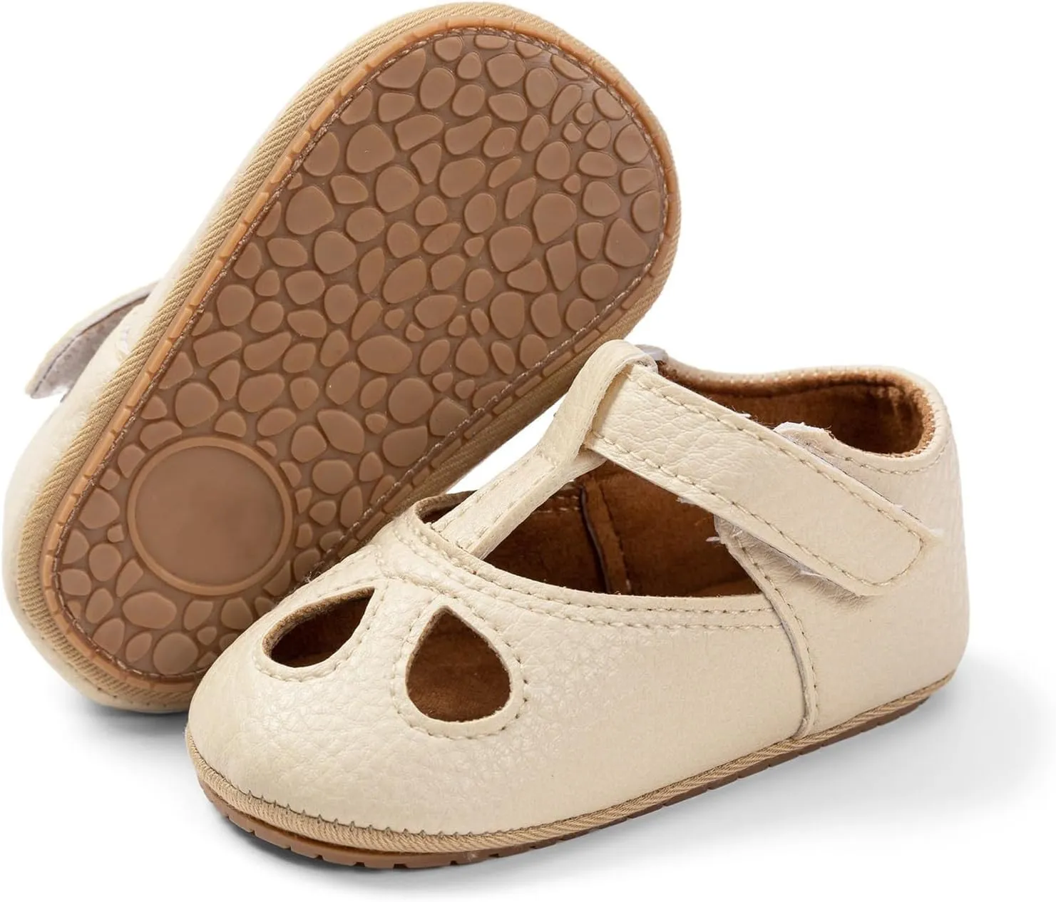 Baby Girls Mary Jane Flats Shoes Infant Hollowed Non-Slip Soft Sole Sandals Toddler First Walkers Outdoor Sneakers