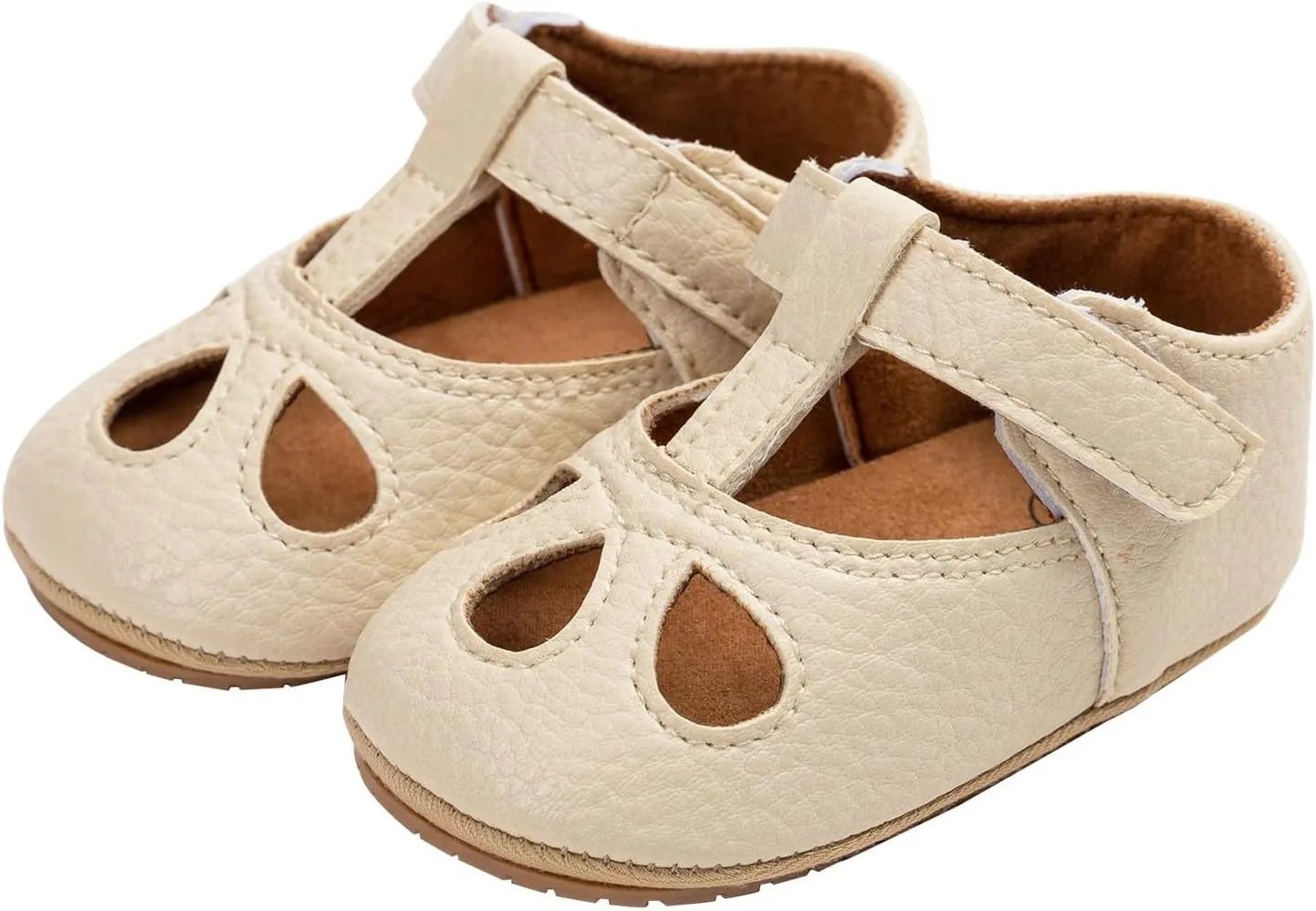 Baby Girls Mary Jane Flats Shoes Infant Hollowed Non-Slip Soft Sole Sandals Toddler First Walkers Outdoor Sneakers