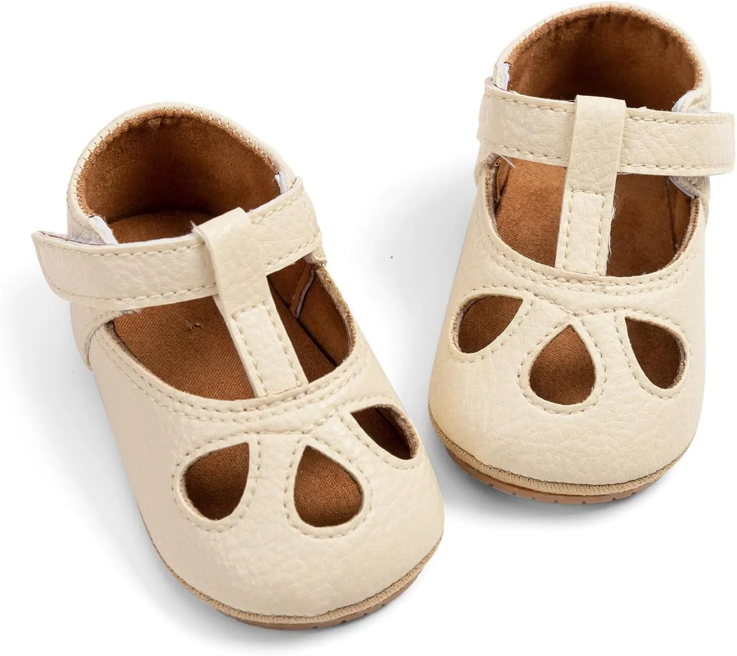 Baby Girls Mary Jane Flats Shoes Infant Hollowed Non-Slip Soft Sole Sandals Toddler First Walkers Outdoor Sneakers