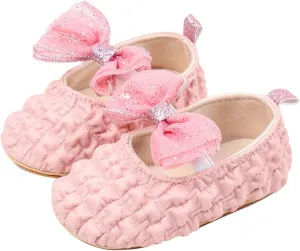 Baby Infant Leather Sandals Bow Sequins Strap Closed Toe Ankle Mary Jane Shoes Toddler Princess Newborn Summer Shoes