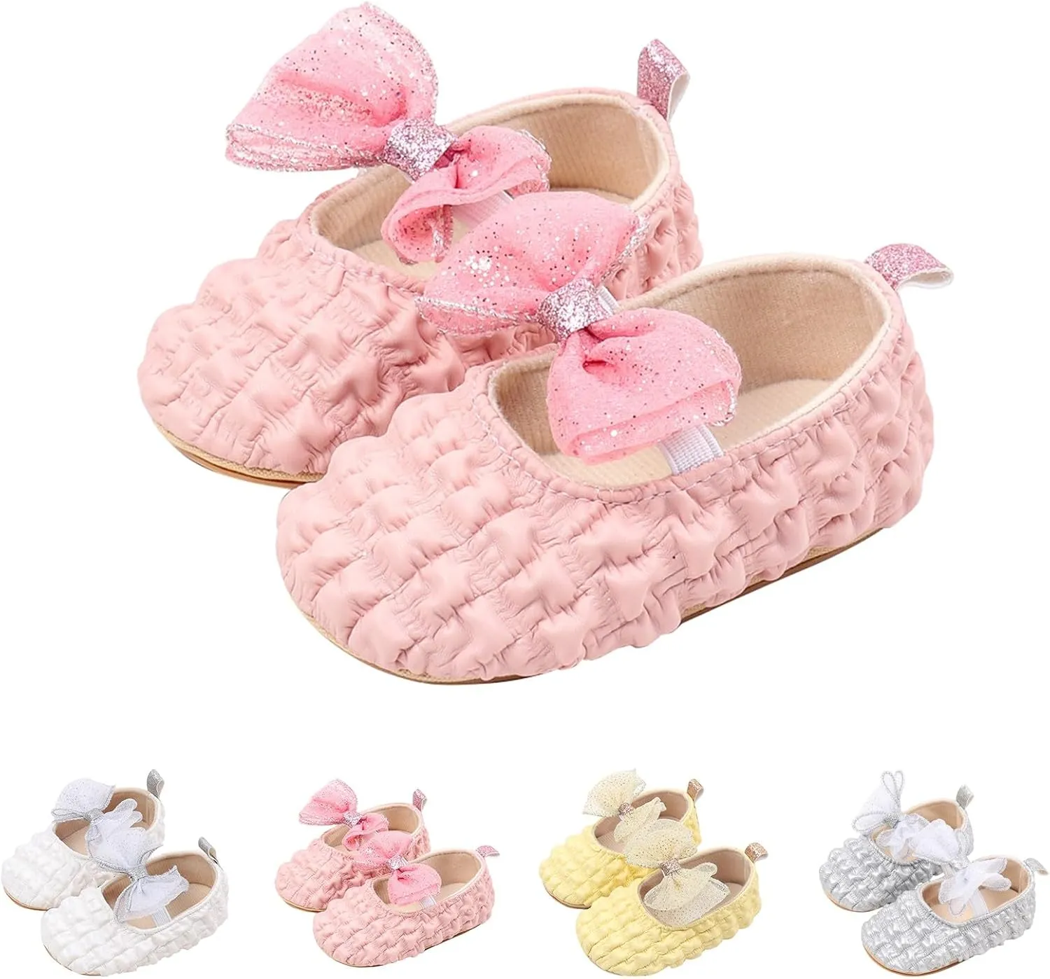 Baby Infant Leather Sandals Bow Sequins Strap Closed Toe Ankle Mary Jane Shoes Toddler Princess Newborn Summer Shoes