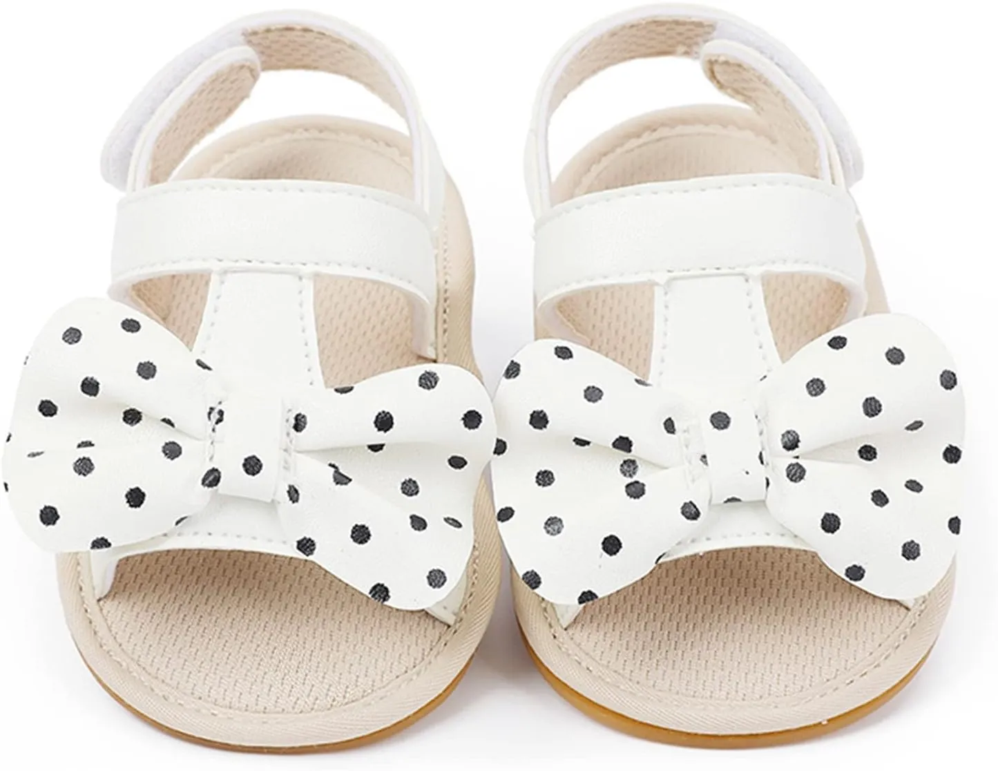 Baby Infant Shoes Boy Girl Sandals First Walking Shoe Bowknot Soft Sole Flat Shoes Comfortable Summer (White, 6 Infant)