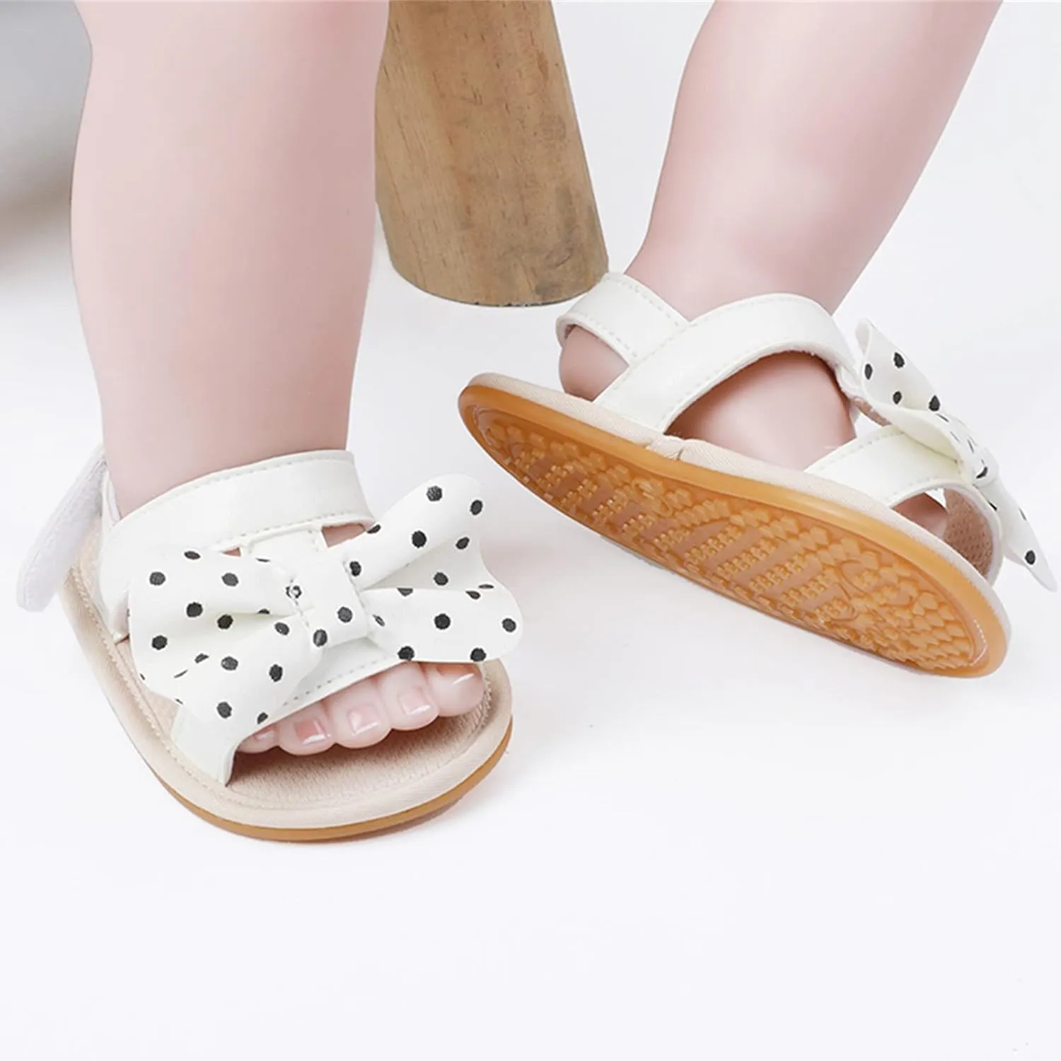 Baby Infant Shoes Boy Girl Sandals First Walking Shoe Bowknot Soft Sole Flat Shoes Comfortable Summer (White, 6 Infant)