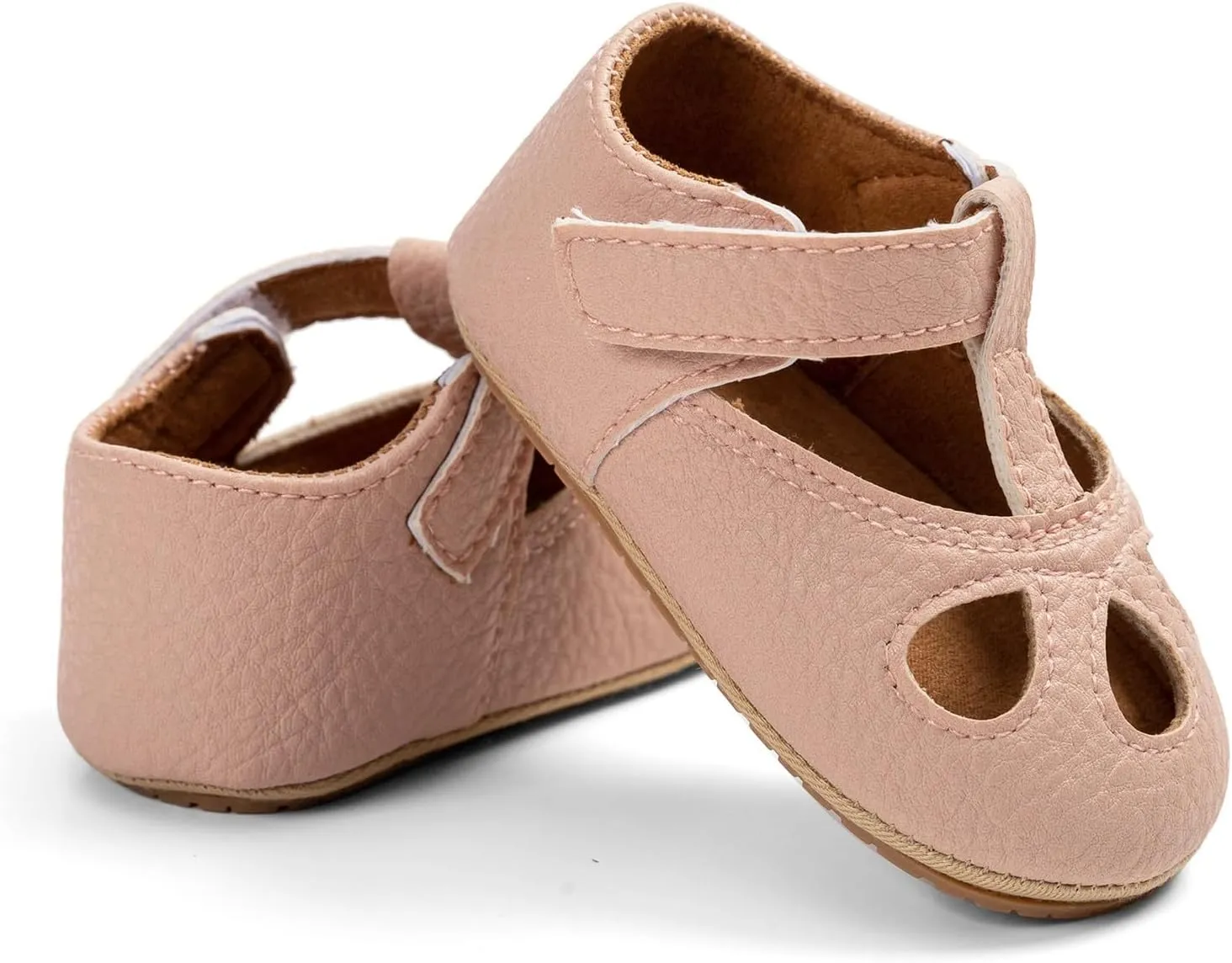 Baby Kids Summer Casual Leather Sandals Solid Color Toddler Infant Hollow Close Toe Soft Sole Non Slip Casual Shoes