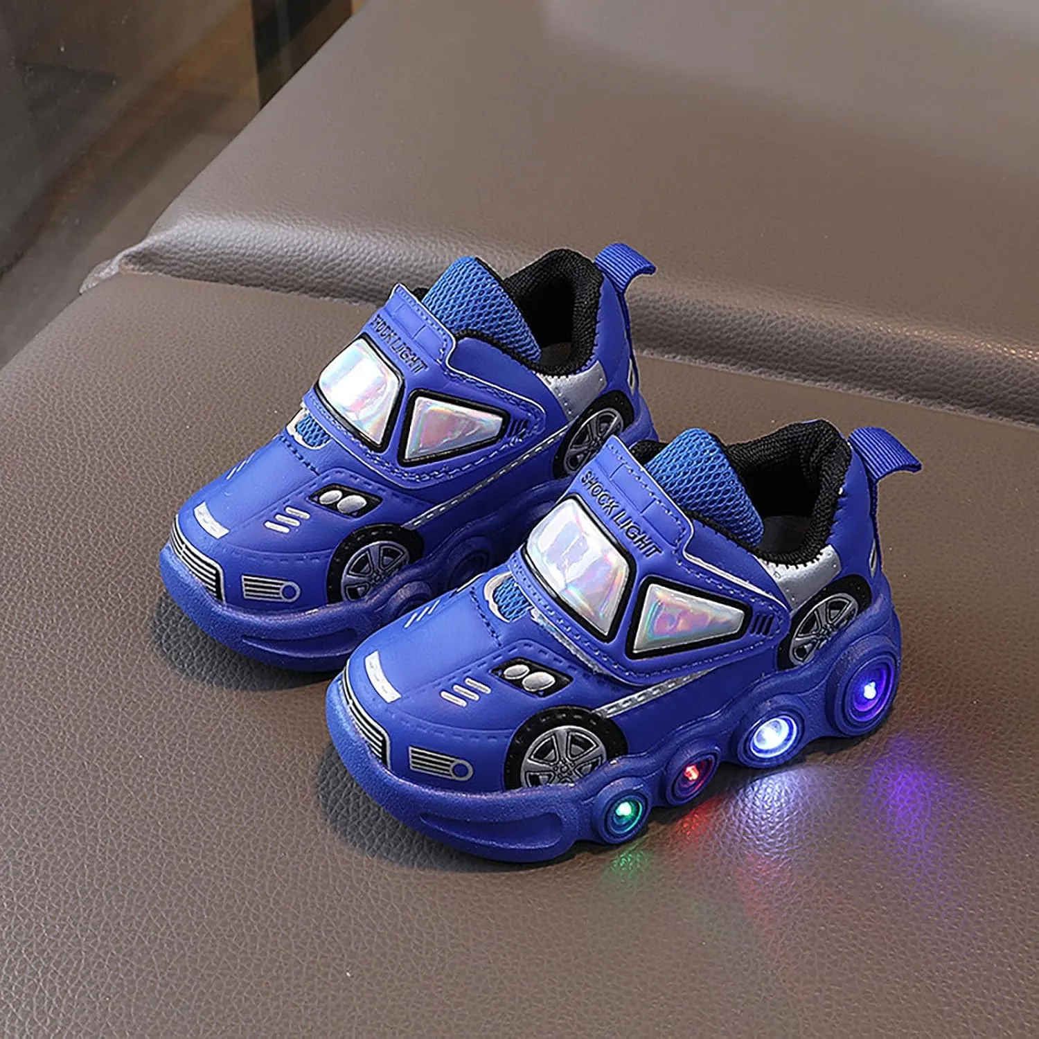 Baby Light Up Shoes Casual Cartoon Car Sneaker Kids Sports Shoes Light Up Shoes for Boys Toddler Girl Tennis Shoes