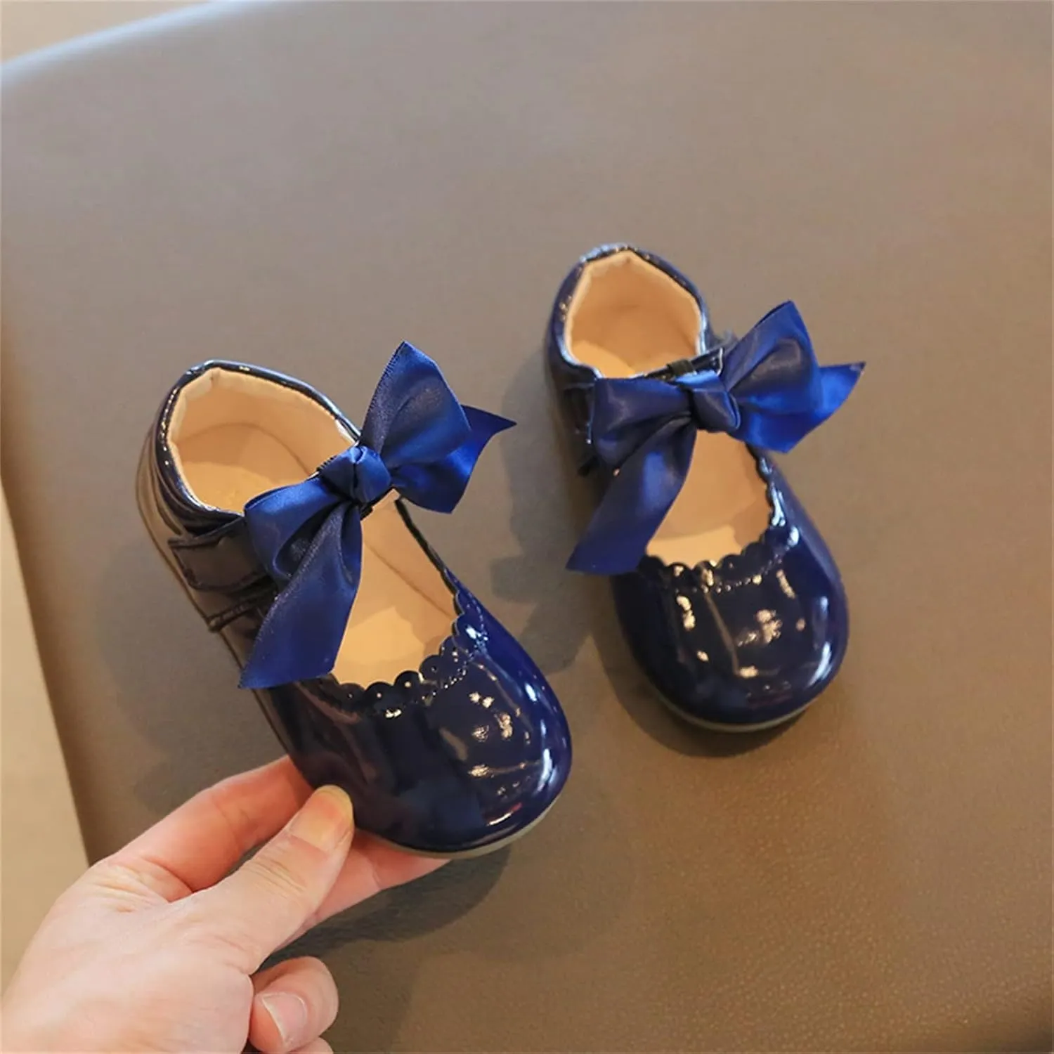 Baby Mary Jane Bowknot Ballet Ballerina Flat for Little Girls School Wedding Uniform Princess Wedding Dress Shoes