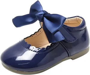Baby Mary Jane Bowknot Ballet Ballerina Flat for Little Girls School Wedding Uniform Princess Wedding Dress Shoes