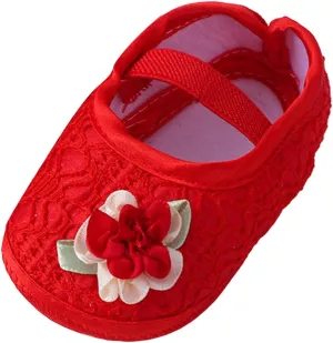 Baby Shoes Fashion Soft Sole Infant Dress Flower Princess Shoes Infant Shoes Girls Slip on Wide Shoes
