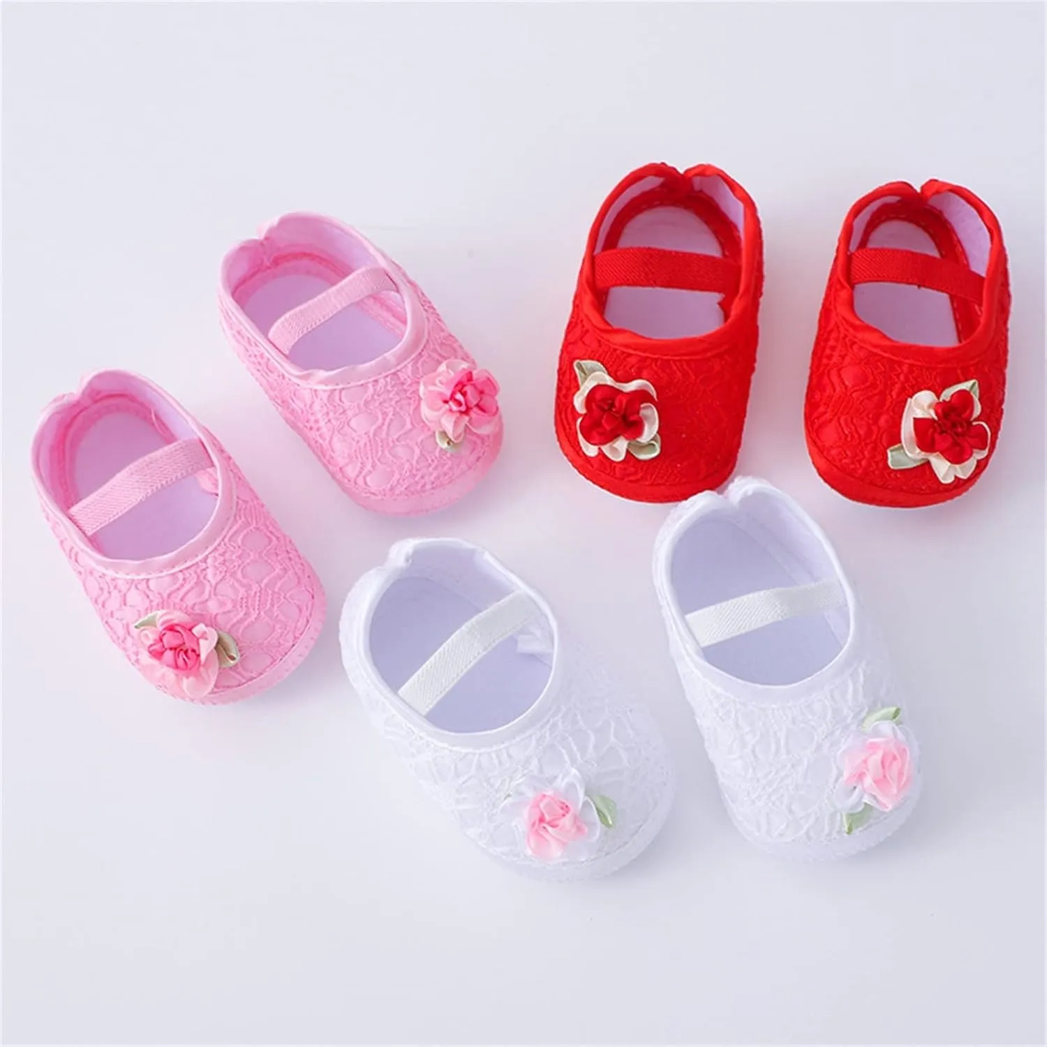 Baby Shoes Fashion Soft Sole Infant Dress Flower Princess Shoes Infant Shoes Girls Slip on Wide Shoes