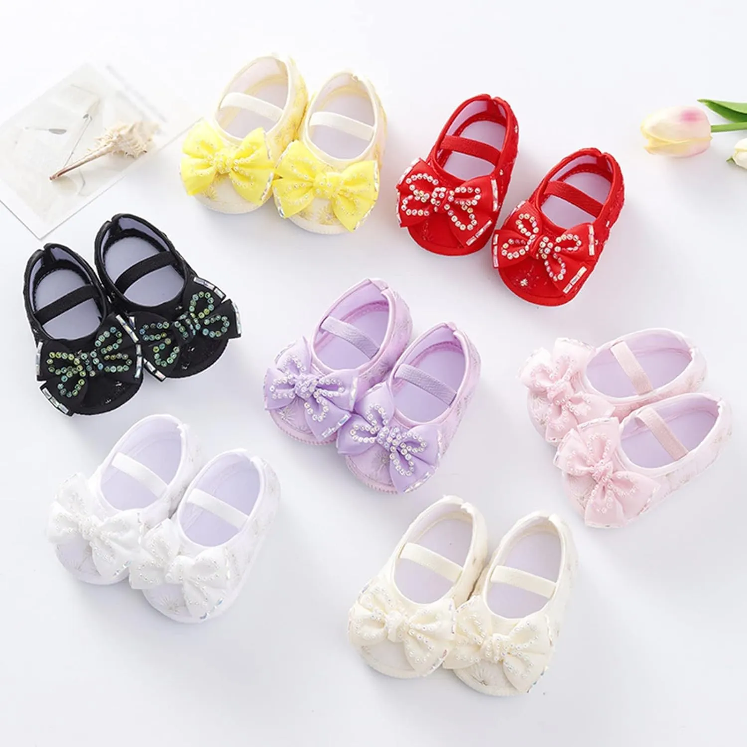 Baby Shoes Fashion Soft Sole Toddler Shoes Pearl Dress Flower Princess Shoes Toddler Shoes Big Kid House Shoe