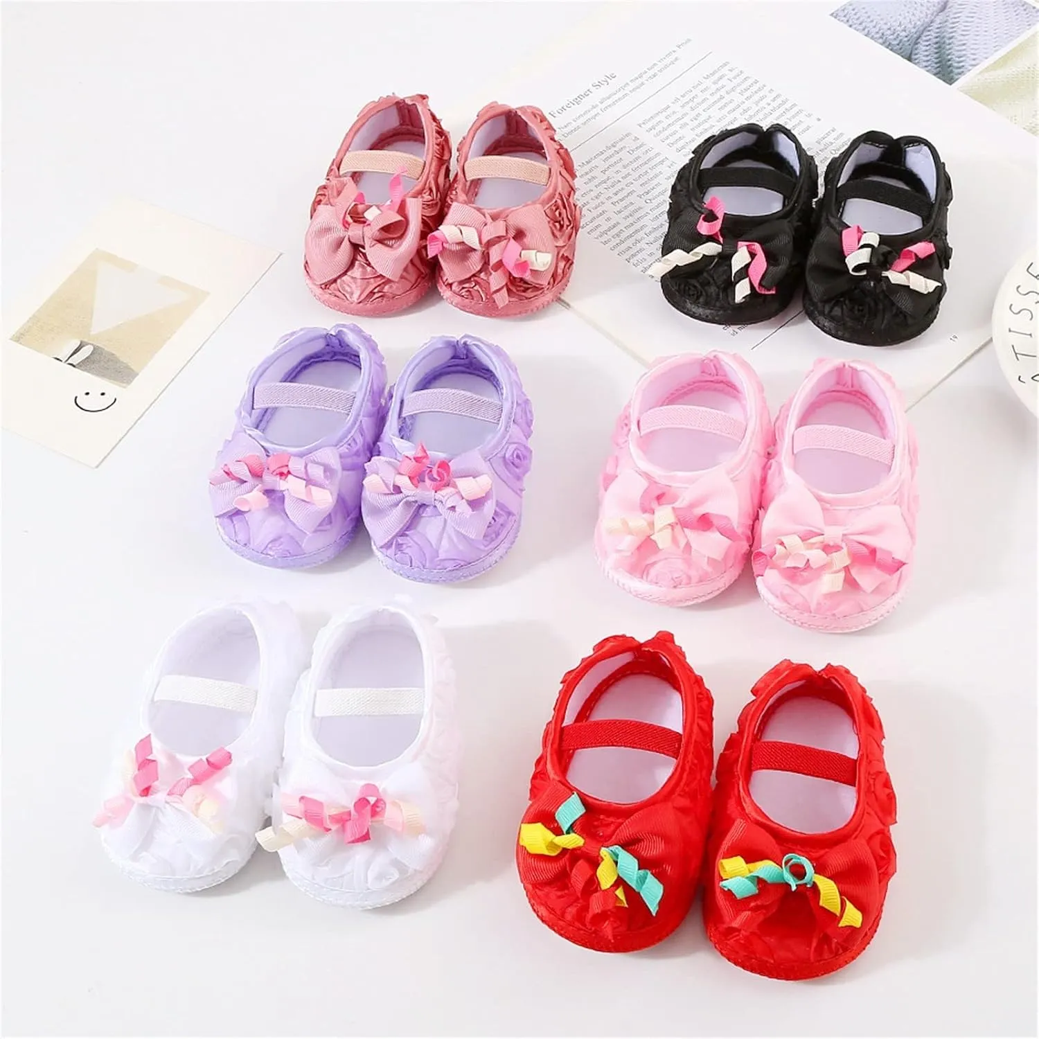 Baby Shoes Fashion Soft Sole Toddler Shoes Pearl Dress Flower Princess Shoes Toddler Shoes Winter Shoes for Kids (Black, 4 Infant)
