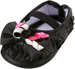 Baby Shoes Fashion Soft Sole Toddler Shoes Pearl Dress Flower Princess Shoes Toddler Shoes Winter Shoes for Kids (Black, 4 Infant)