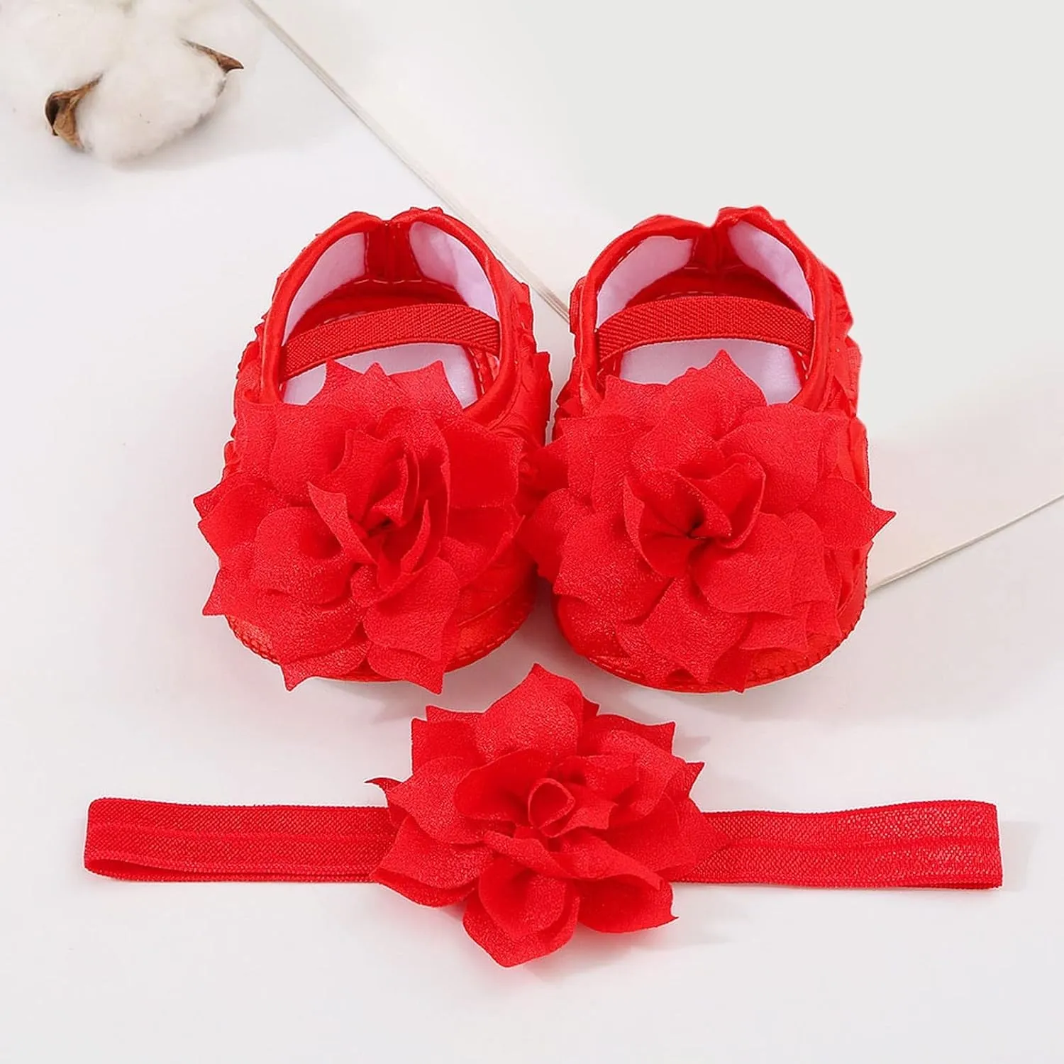Baby Shoes Hairband Set 01 Year Old Baby Shoes 246 August Newborn Soft Sole Walking Shoes Trend Girl Shoes Size 4