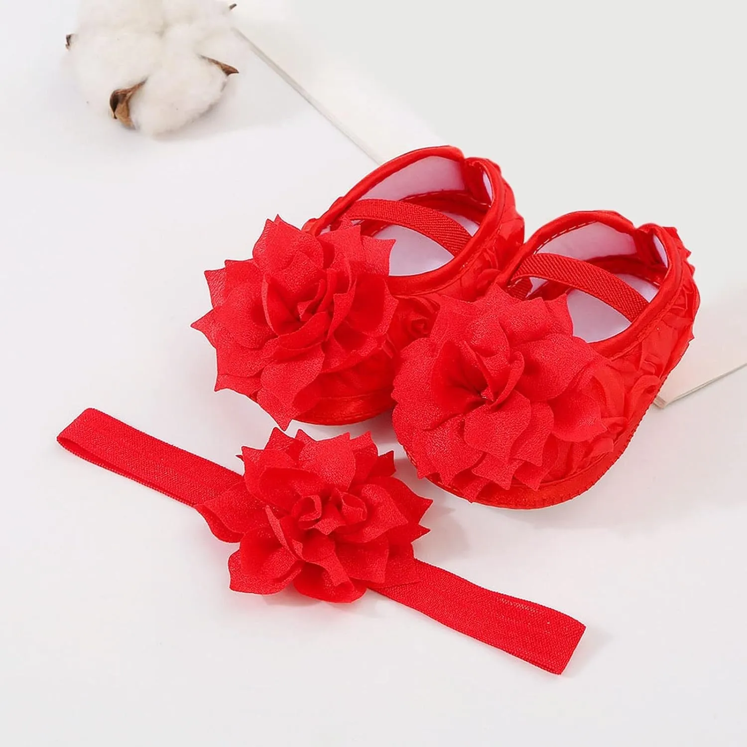 Baby Shoes Hairband Set 01 Year Old Baby Shoes 246 August Newborn Soft Sole Walking Shoes Trend Girl Shoes Size 4