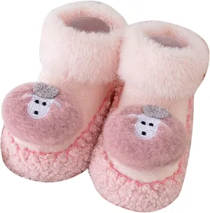 Baby Shoes Infant Socks Shoes Kids Toddler Cute Animal Fuzzy Bunny First Walking Slipper Sneakers Winter Warm Shoes