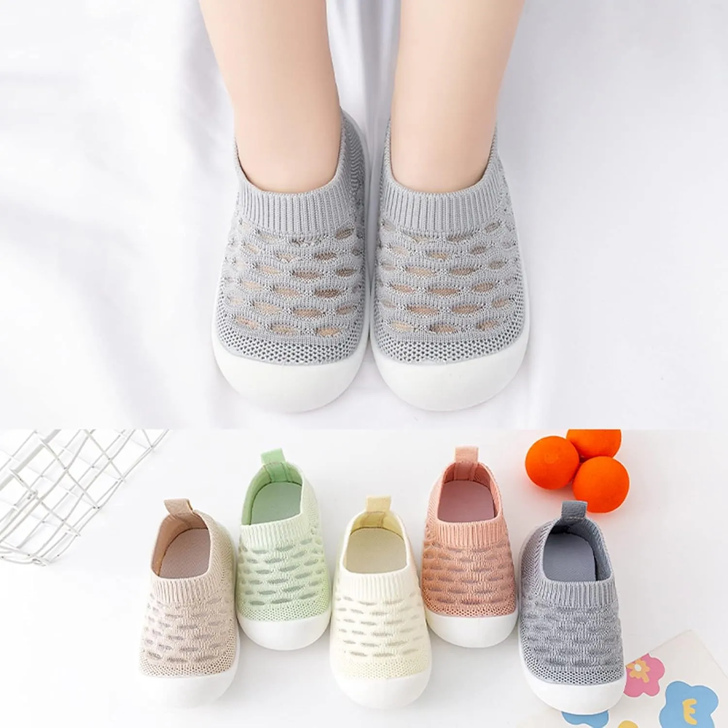 Baby Sneakers Girls Boys Lightweight Mesh Socks Shoes First Walking Shoes Toddler Soft Sole Non Slip Shoes