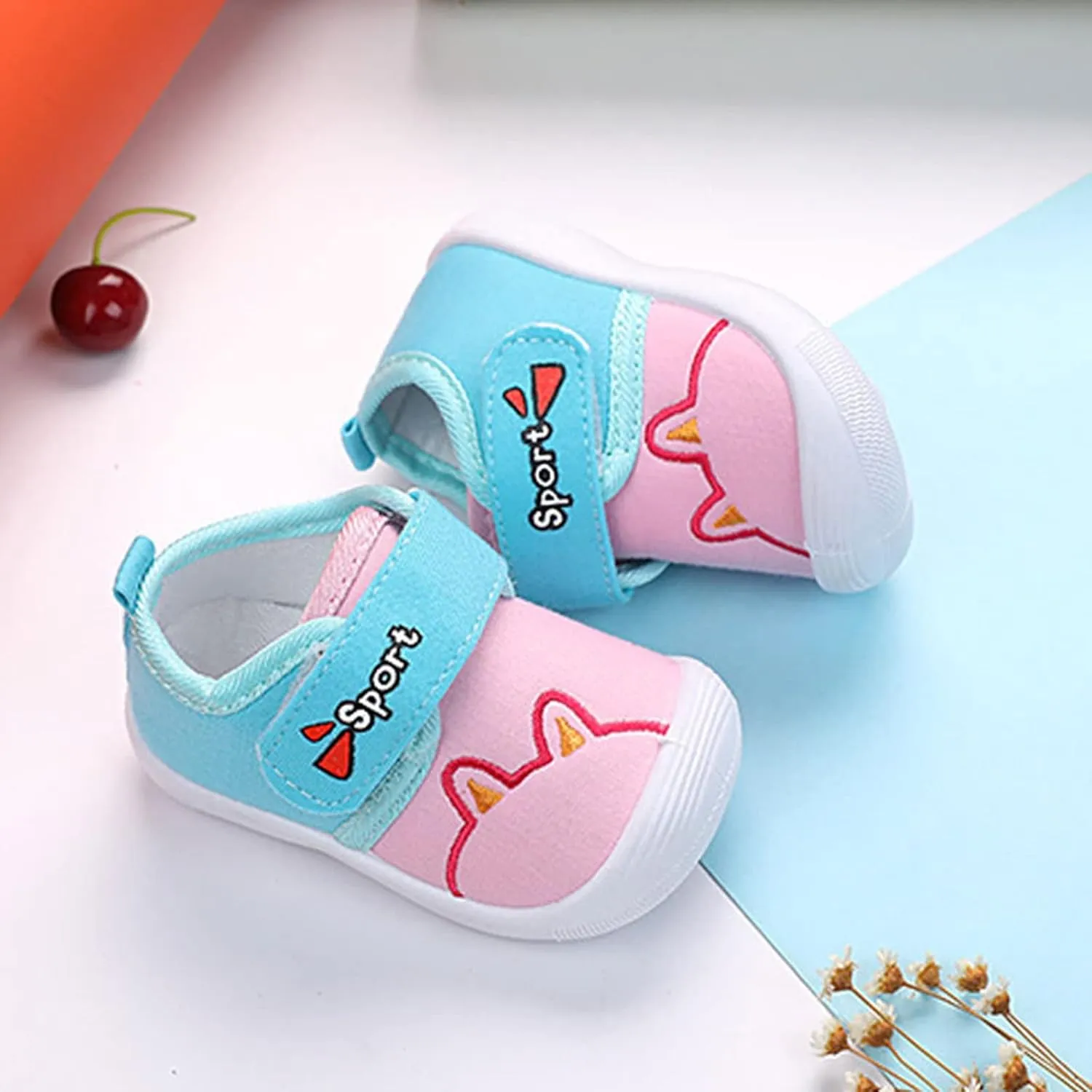 Baby Sneakers Newborn Cartoon Soft Anti-Slip Sole Sport Shoes First Walking Breathable Athletic Running Shoes