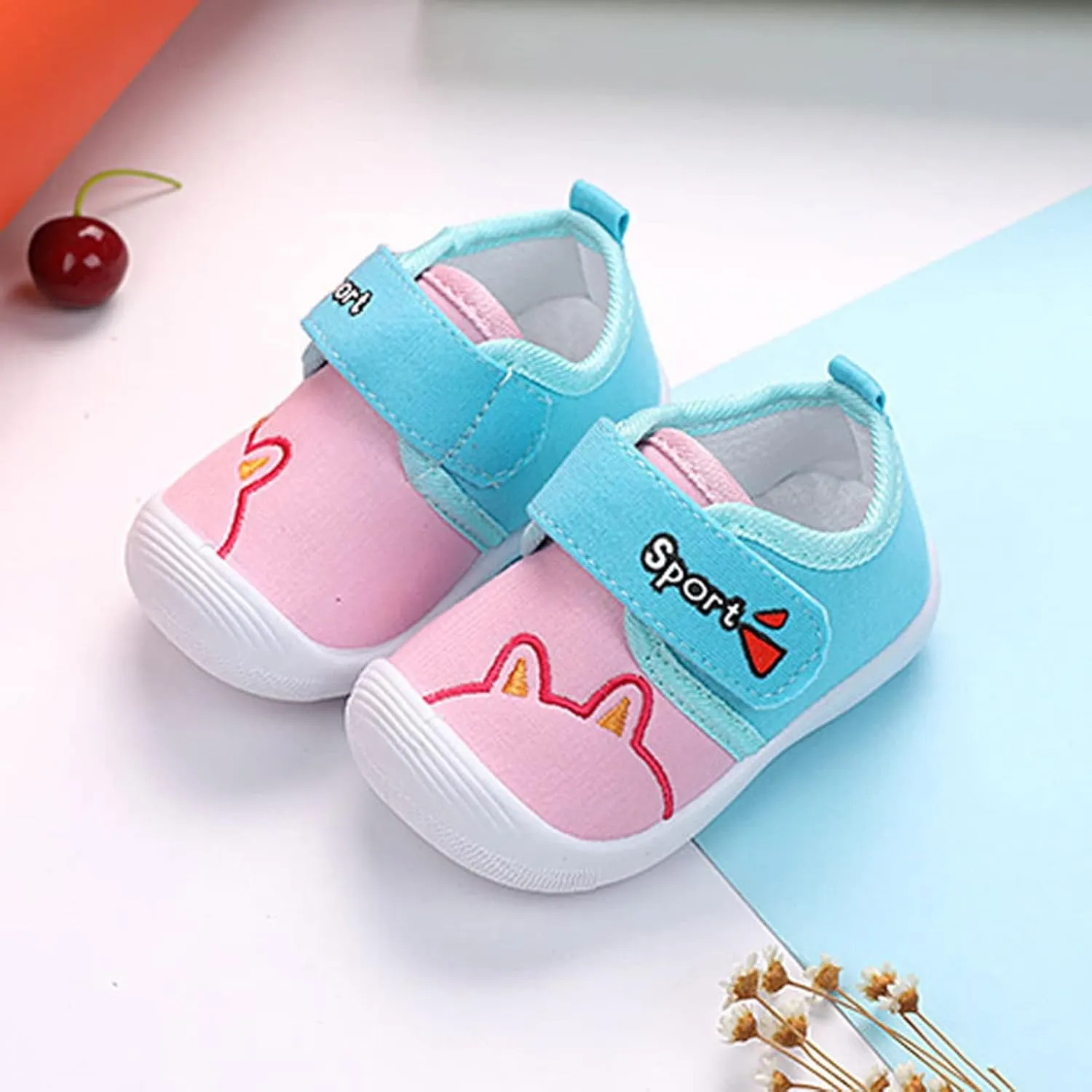 Baby Sneakers Newborn Cartoon Soft Anti-Slip Sole Sport Shoes First Walking Breathable Athletic Running Shoes