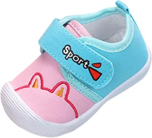 Baby Sneakers Newborn Cartoon Soft Anti-Slip Sole Sport Shoes First Walking Breathable Athletic Running Shoes
