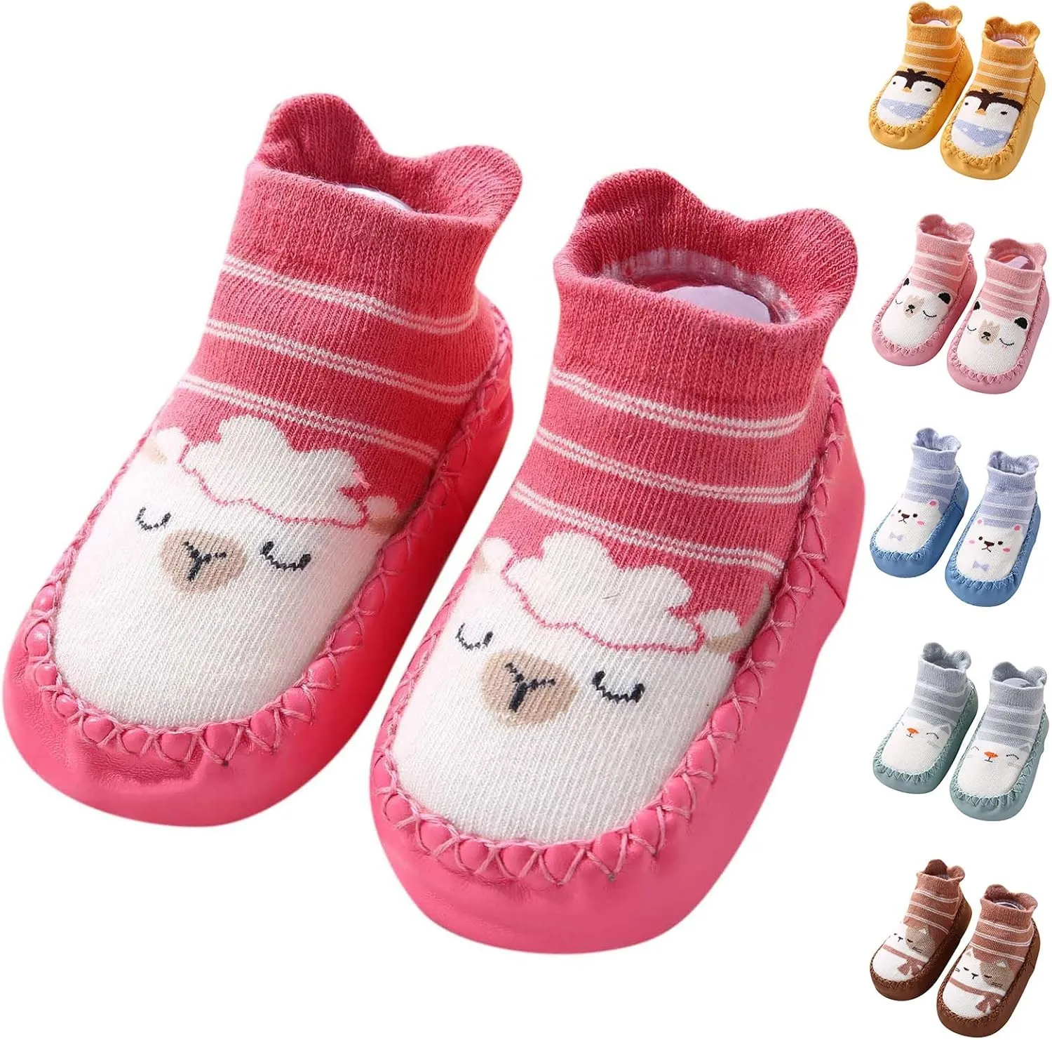 Baby Sock Shoes Toddler Cute Soft Rubber Sole Non Slip Floor Slipper for Boys Girls First Walking Sneakers