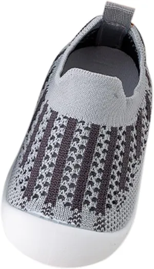 Baby Toddler First Walking Non-Skid Shoes Infant Boys Girls Soft Sole Summer Breathable Knitted Mesh Socks Shoes Slip-on Slippers (Gray, 2.5Years)