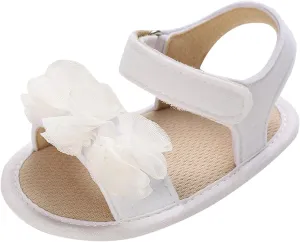 Baby Toddler Sandals Infant Girls Boys Shoes First Walkers Non-Slip Soft Sole Flat Shoes Summer Crib Shoes (White, 2)