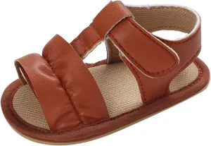 Baby Toddler Sandals Infant Girls Boys Shoes Outdoor First Walkers Non-Slip Rubber Soft Sole Sneakers (Coffee, 5 Infant)