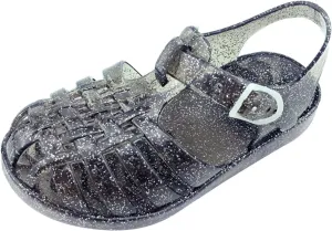 Baby Toddler Slip On Shoes Kids Boys Girls Cute Sandals Fruit Jelly Hollow Out Non-slip Soft Sole Beach Sandal Shoe L-461 Black 12.5