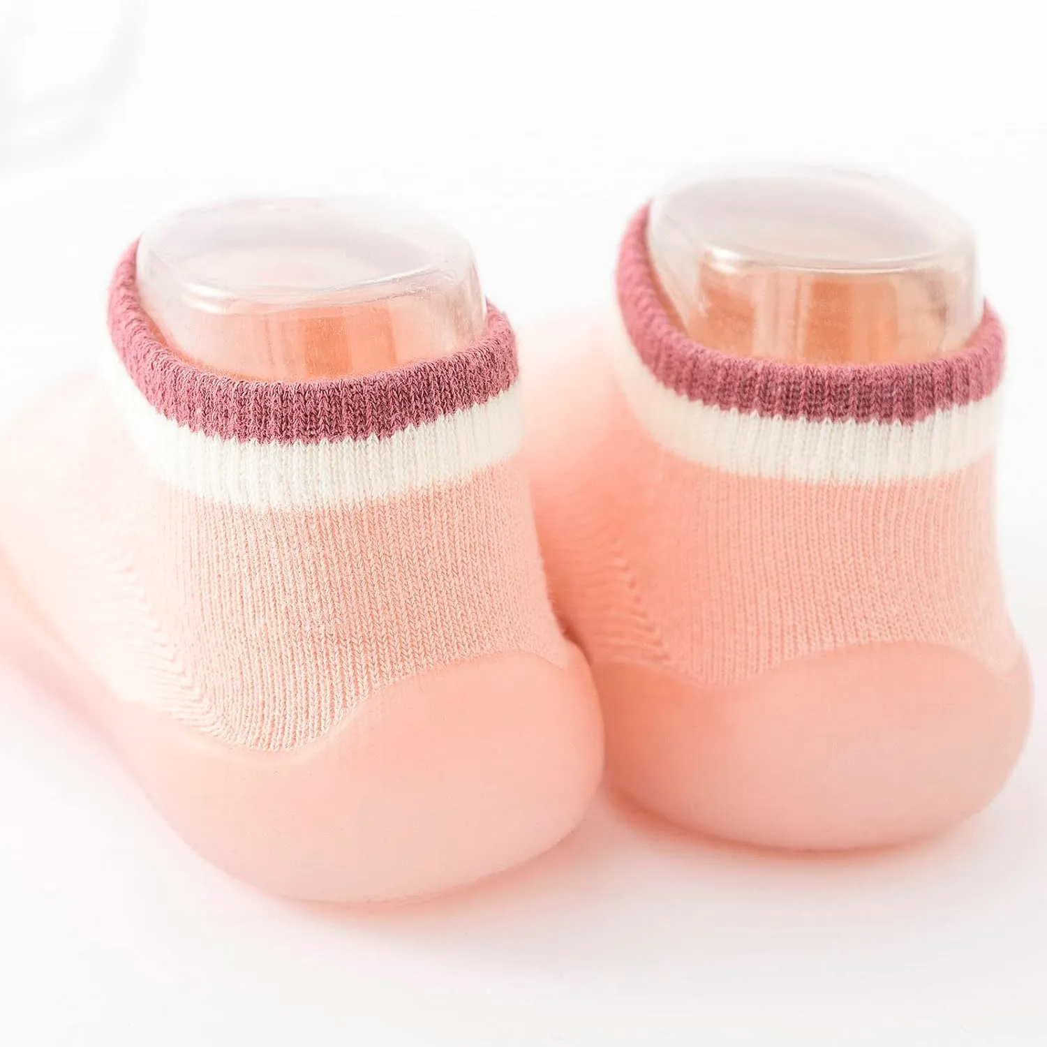 Baby Toddler Sock Shoes Training Shoes Non-Skid Floor Slipper with Rubber Sole Slip on Sneakers Protect Toes Shoes