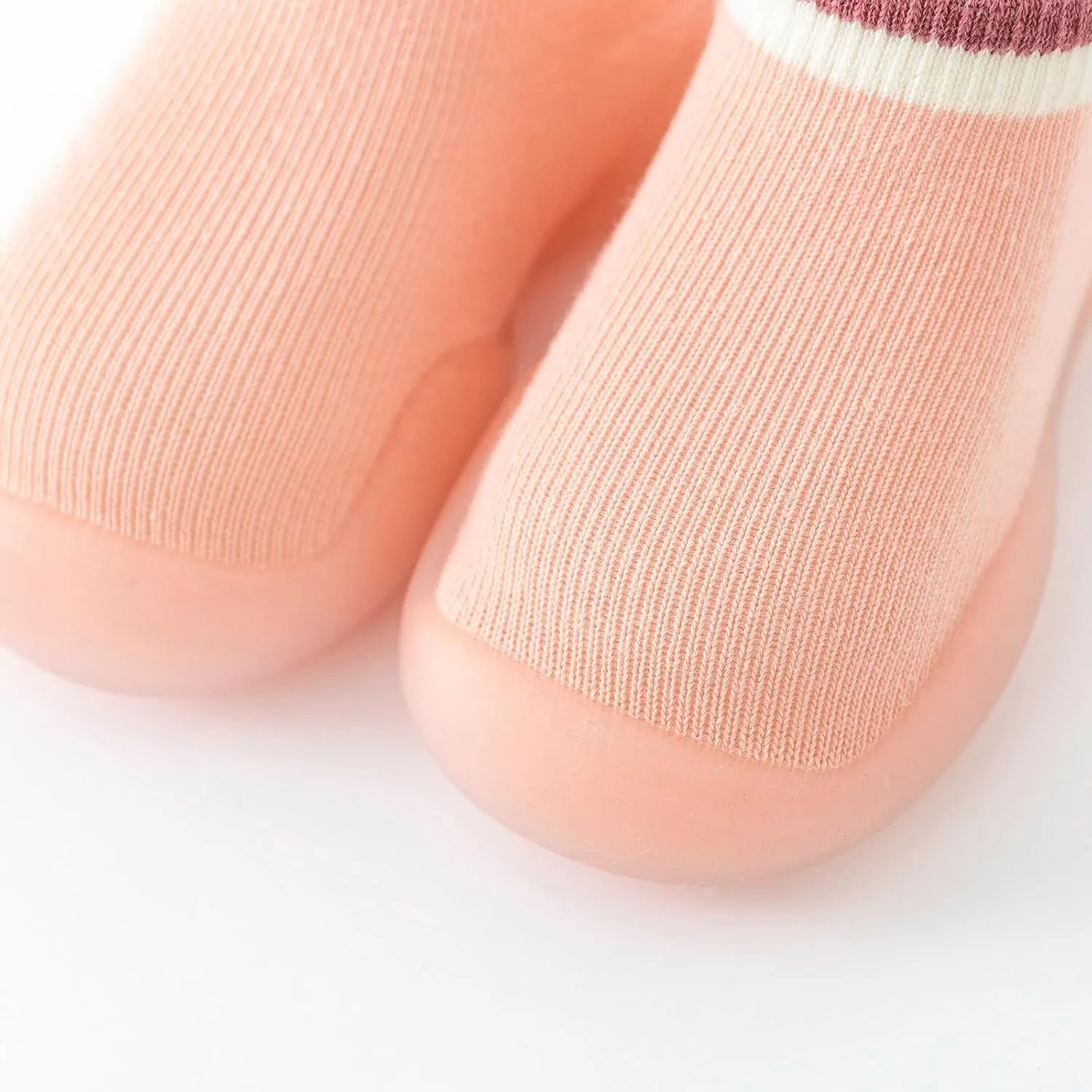 Baby Toddler Sock Shoes Training Shoes Non-Skid Floor Slipper with Rubber Sole Slip on Sneakers Protect Toes Shoes