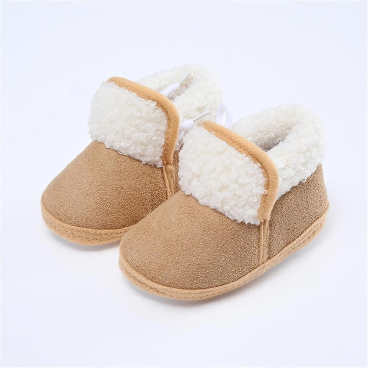 Baby Unisex Warm Fr Lined Soft Boots Infant Winter Ankle Non-Slip Rubber Texture Sole Toddler Winter Snow Shoes