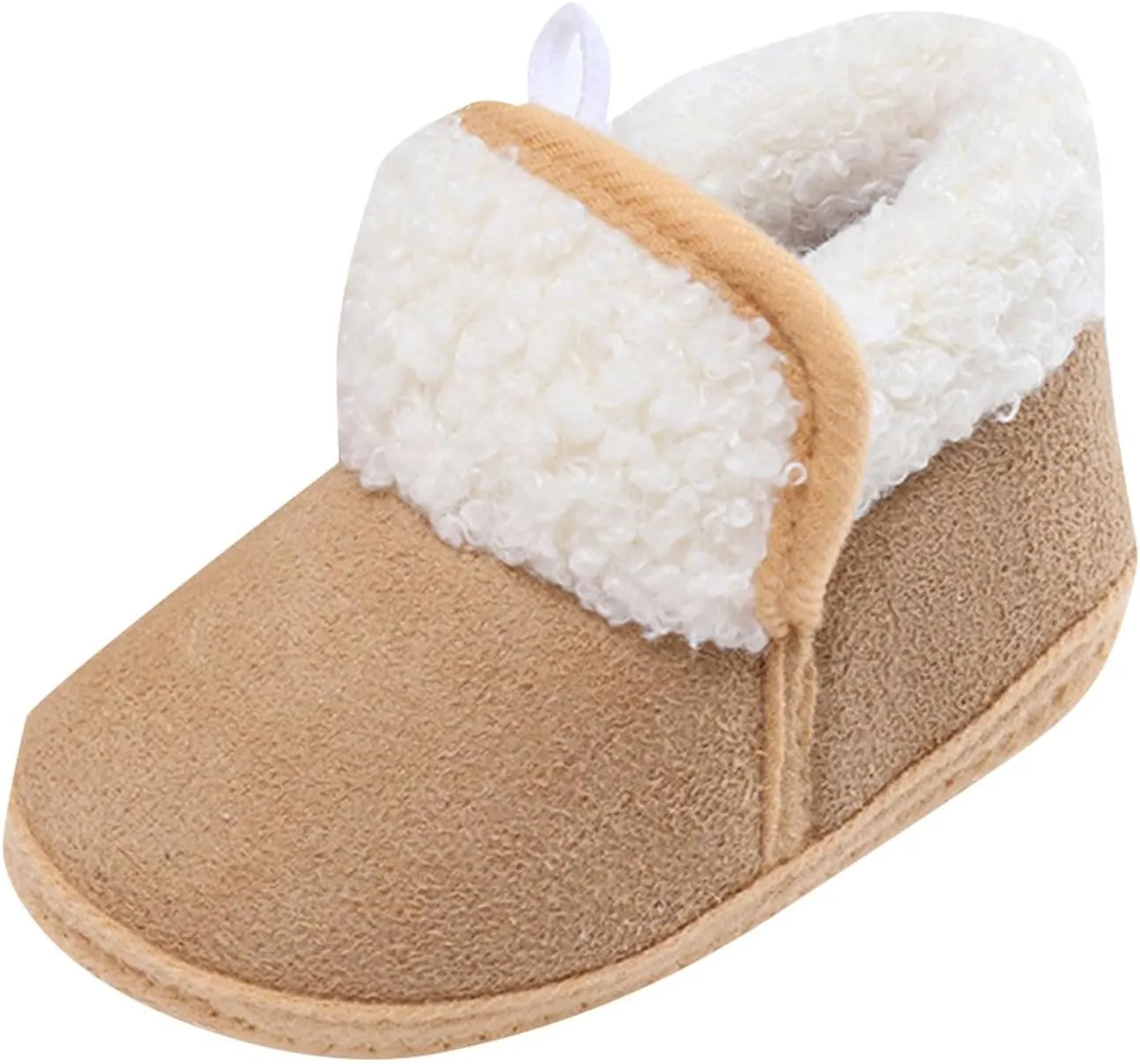 Baby Unisex Warm Fr Lined Soft Boots Infant Winter Ankle Non-Slip Rubber Texture Sole Toddler Winter Snow Shoes