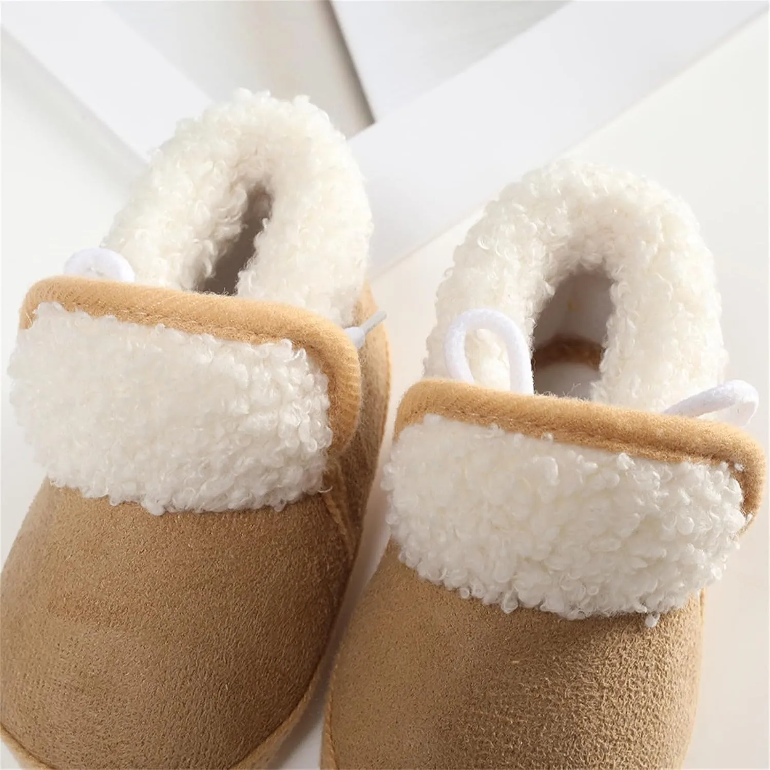 Baby Unisex Warm Fr Lined Soft Boots Infant Winter Ankle Non-Slip Rubber Texture Sole Toddler Winter Snow Shoes
