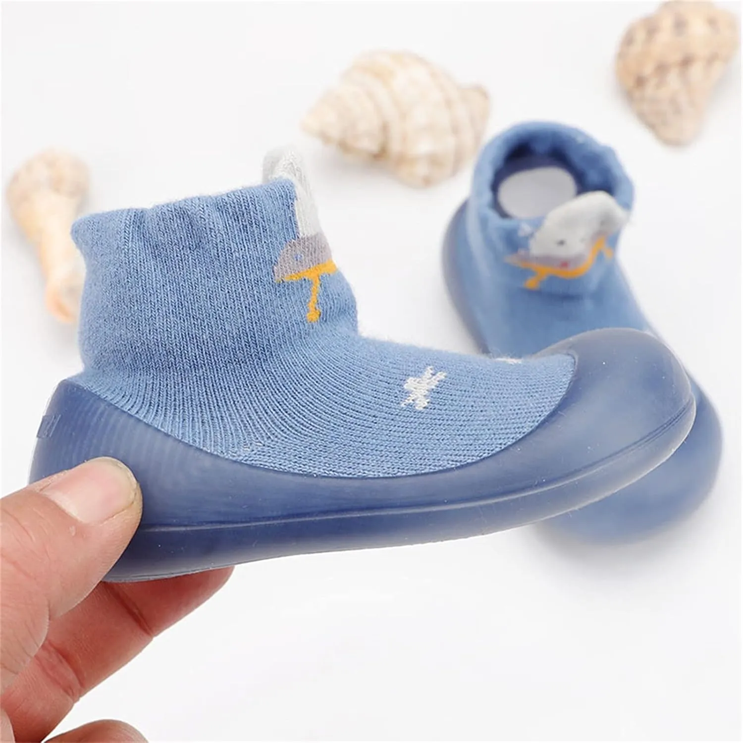 Baby Walking Sock Shoes Infant Non-Slip Breathable Slippers With Soft Rubber Sole Baby Rubber Sole Foot Rubber Sock