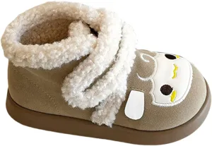 Baby Winter Furry Warm Ankle Shoes for Toddler Cute artoon Plush Lined Snow Boots Soft Sole Non-Slip Walking Shoes