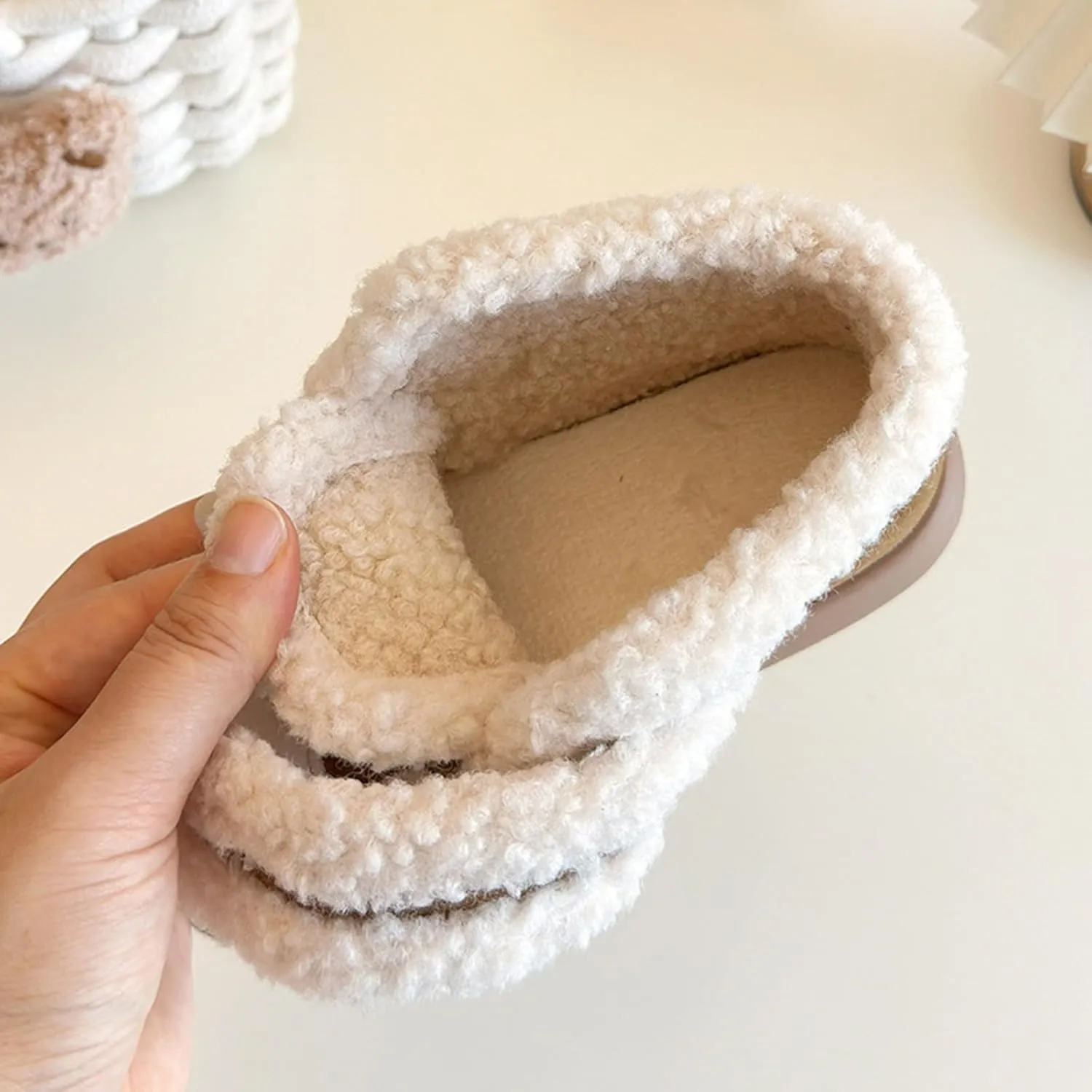 Baby Winter Furry Warm Ankle Shoes for Toddler Cute artoon Plush Lined Snow Boots Soft Sole Non-Slip Walking Shoes