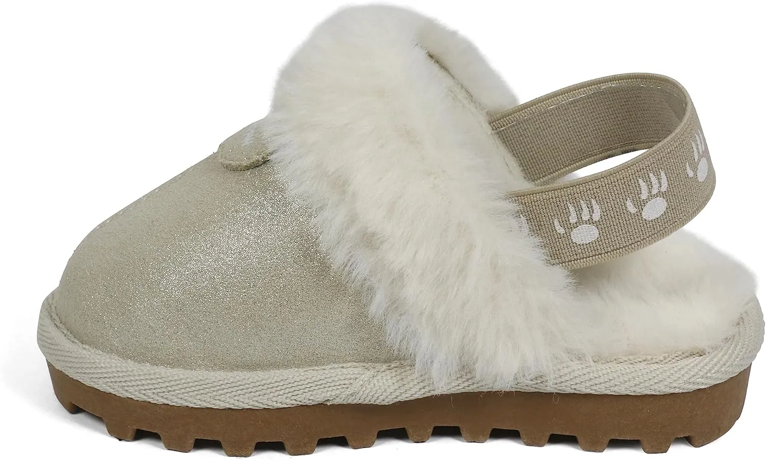 BEARPAW Unisex Faux Fur Lined Suede Infant Shoes - Hard Bottom Baby Shoes for Boys and Girls - Leather Walker Slippers