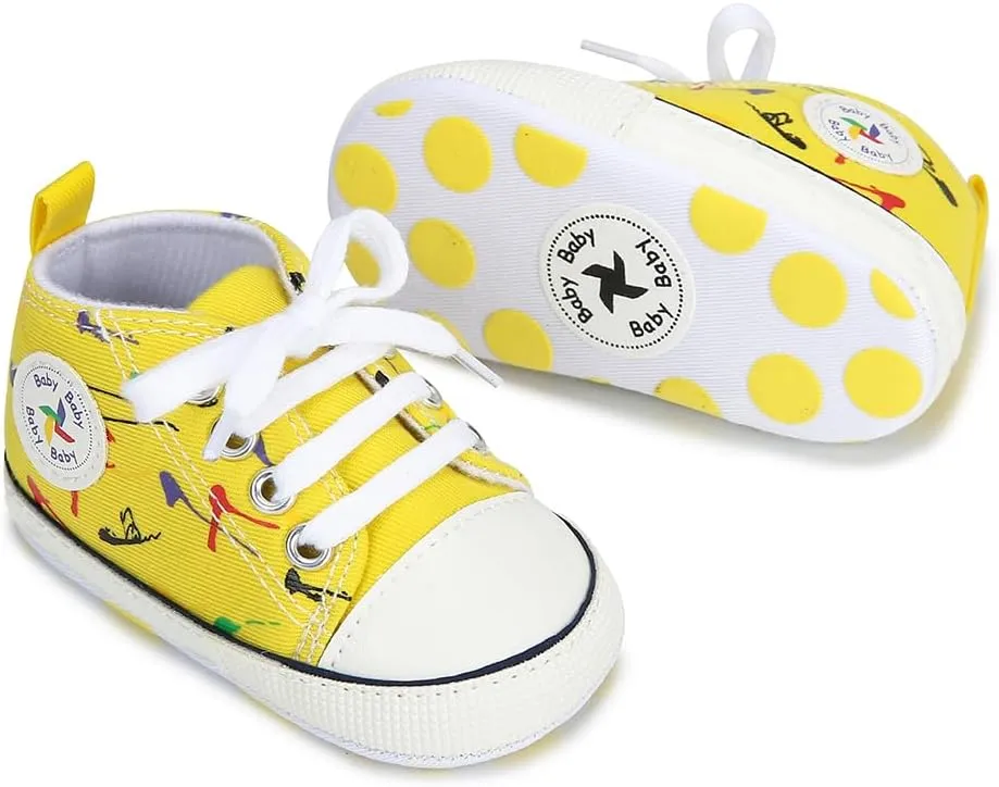 BEIDI Baby Girl Boy Shoes 0-18 Months,Infant Unique Essentials Gifts,Unisex Newborn Doll Slip-on Soft Sole High-top Frist Walking Sneakers