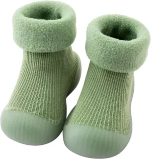 Big Boy Slippers Size 2 Kids Toddler Baby Boys Girls Solid Warm Knit Soft Sole Rubber Boys Slide Shoes Size 2
