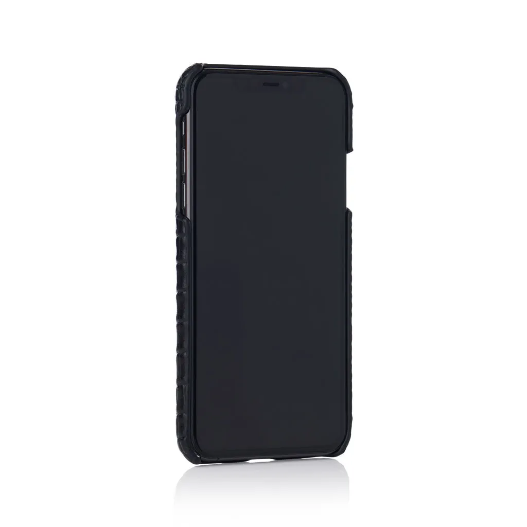 Black Faux Crocodile iPhone Case