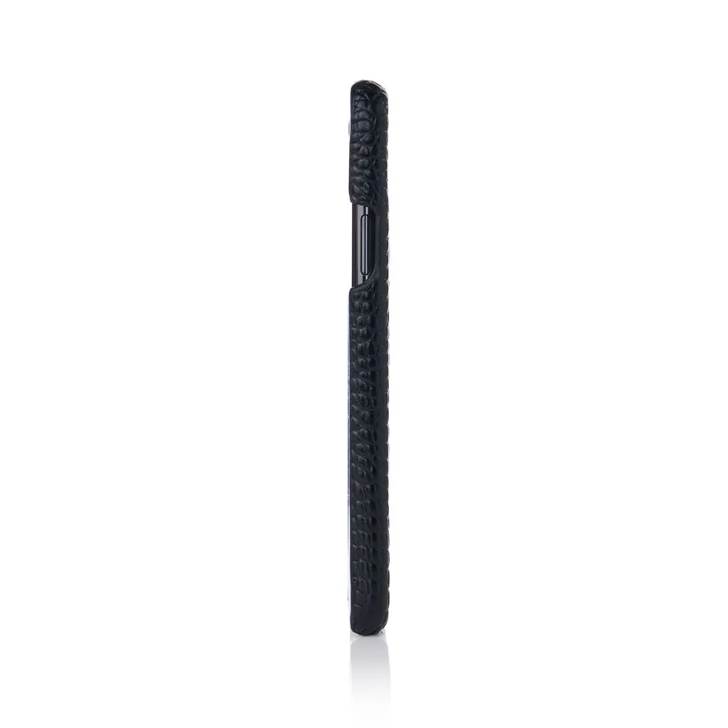 Black Faux Crocodile iPhone Case
