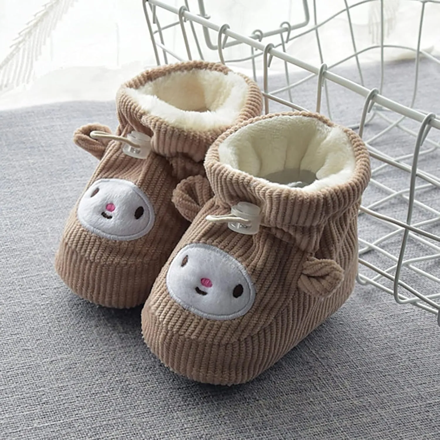 Boots for Snow Man Children Floor Boots Toddler Shoes Cotton Shoes Plus Velvet Thick Warm Soft Soles Cute Shoes Bow Socks Baby Girl