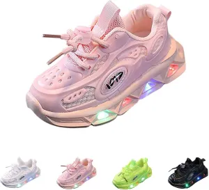 Boys Girls Light Up Shoes Vivaki LED Canvas artoon Casual Sneakers for Toddler Little Kid Sports Walking Sneaker