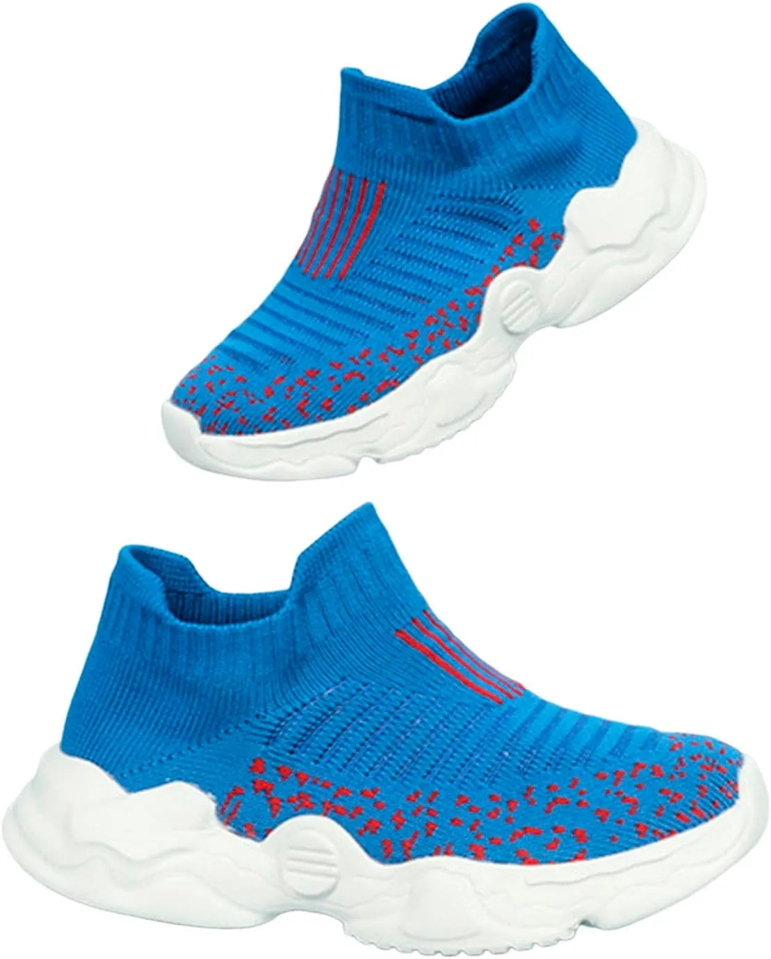 Boys Girls Walking Shoes Mesh Breathable Slip on Sneakers Toddler Wide First Walking Barefoot Shoes Non-Slip Soft Sole